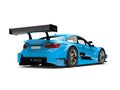 Capri blue modern super race car - rear view Royalty Free Stock Photo