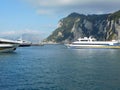 Capri, Campania, Italy. April 25, 2017. A view of the harbor area in Capri