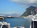 Capri, Campania, Italy. April 25, 2017. A view of the harbor area in Capri