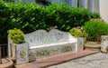 Beautiful Artwork bench made with ceramic tiles on Capri island