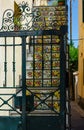 Beautiful Artwork steps behind the fence made with ceramic tiles on Capri island