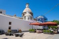 Fabulous colorful street of Anacapri on Capri island. Touristic places concept