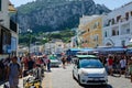 Capri,Campania/Italy-July 17, 2019: Fabulous colorful street of Capri island. Touristic places concept