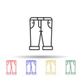 Capri, clothes, denim multi color style icon. Simple thin line, outline vector of clothes icons for ui and ux, website or mobile