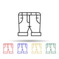 Capri, clothes, denim multi color style icon. Simple thin line, outline vector of clothes icons for ui and ux, website or mobile