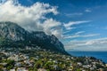 Capri Island view under cloudy sky after storm Royalty Free Stock Photo