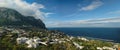 Capri Island vista under cloudy skies after a rainstorm Royalty Free Stock Photo