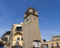 The clocktower in the Main Square on the Island of Capri in Italy Royalty Free Stock Photo