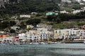 Capri, Italy - April 22, 2007: Boat for tourists in the Marina Grande harbor Royalty Free Stock Photo