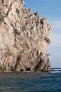 Caves in the cliffs on the island of Capri in the Bay of Naples, Italy. Photographed whilst on a boat trip around the island. Royalty Free Stock Photo