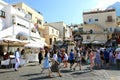 CAPRI, ITALY - JULY 4, 2018: crowd of tourists in Marina Grande port of Capri Island, Italy