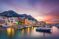 Capri, Italy at Marina Grande at Twilight Royalty Free Stock Photo