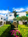 Capri, Italy - May 04, 2014: Sculpture on Piazza Umberto I