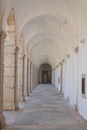 View of the arches in the cloister at Certosa di San Giacomo, also known as the Carthusian Monastery, on island of Capri, Italy.