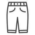 Capri line icon, clothes concept, man sport pants sign on white background, Capri pants icon in outline style for mobile