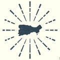 Capri Logo. Grunge Sunburst Poster With Map Of.