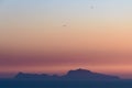 Capri view from Naples at sunset