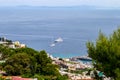 Capri, view of the sea and the ship