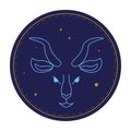 Capricorn astrological sign, horoscope symbol