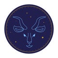 Capricorn astrological sign, horoscope symbol