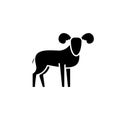 Capricorn black icon, vector sign on isolated background. Capricorn concept symbol, illustration Royalty Free Stock Photo