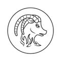 Capricorn black line icon. Zodiac sign. Astrology and horoscope. Predictions and human character. Element earth. Ruler Saturn. UI