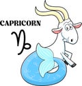 Capricorn Cartoon Character Horoscope Zodiac Sign Royalty Free Stock Photo