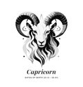 Capricorn horoscope sign. Astrology. Emblem, logo Vector
