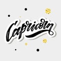 Capricorn lettering Calligraphy Brush Text horoscope Zodiac sign Royalty Free Stock Photo