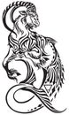 Capricorn sign black and white tribal tattoo