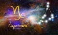 Capricorn Libra Zodiac Sign and Constellation, cosmic background