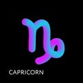 Capricorn Text horoscope Zodiac sign 3D shape Gradient Royalty Free Stock Photo