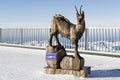 Capricorn on top of Zugspitze mountain, Bavaria, Germany