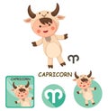 Capricorn vector collection. zodiac signs Royalty Free Stock Photo