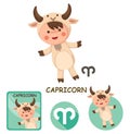 Capricorn vector collection. zodiac signs