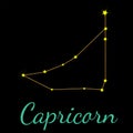 Capricorn vector constellation with stars