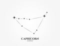 capricorn zodiac constellation. astrological and horoscope symbol. vector image Royalty Free Stock Photo