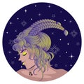 Capricorn zodiac girl Royalty Free Stock Photo