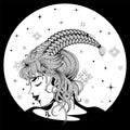 Capricorn zodiac girl Royalty Free Stock Photo