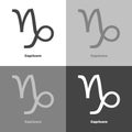 Capricorn zodiac set sign. Astrological symbol. Vector icon on w Royalty Free Stock Photo