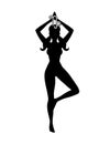 Capricorn zodiac sign artwork, adult coloring book page, beautiful horoscope symbol girl, vector illustration Royalty Free Stock Photo