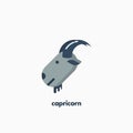 Capricorn zodiac sign, astrological, horoscope symbol. Flat icon. Vector illustration Royalty Free Stock Photo