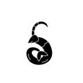 Capricorn zodiac sign black icon, vector sign on isolated background. Capricorn zodiac sign concept symbol, illustration Royalty Free Stock Photo