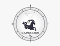 capricorn zodiac sign and constellation. astrology and horoscope symbol. vector image Royalty Free Stock Photo