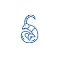 Capricorn zodiac sign line icon concept. Capricorn zodiac sign flat  vector symbol, sign, outline illustration. Royalty Free Stock Photo