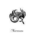 Capricorn Zodiac Sign tattoo style Royalty Free Stock Photo