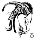 Capricorn - zodiac vector sign.Tattoo design