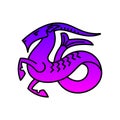 Capricornus star sign Capricorn astrological symbol, logo, emblem. Thin line geometric illustration. Outline zodiac symbol Ibex