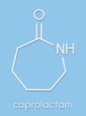 Caprolactam, the building block of Nylon-6 polycaprolactam plastic. Skeletal formula.