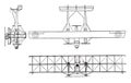 Caproni Type C A 4 Triplane in 1915, vintage illustration